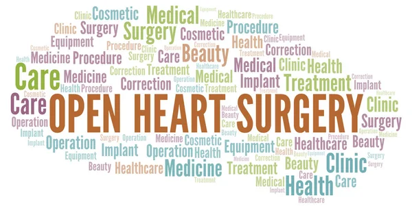 Open Heart Chirurgie cuvânt nor vector făcut numai cu text . — Vector de stoc