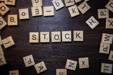 Kelime veya ifade Stok scrabble harflerle yapılan.