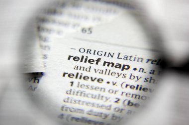 Sözlükteki sözcük veya tümcecik Kabartma haritası.