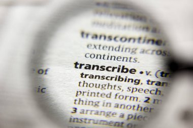 Sözlükte Transkripsiyonu sözcüğü veya tümceciği.