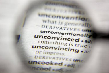 Sözlükte ikna olmayan sözcük veya tümcecik.