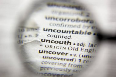 Sözlükteki sözcük veya tümcecik Uncouth.