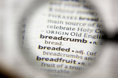 Sözlükteki ekmek kırıntısı sözcüğü veya tümceciği.