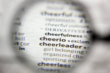 Sözlükte kullanılan cheerio sözcüğü veya tümceciği.