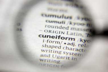 Sözlükteki çivi yazısı veya tümcecik.