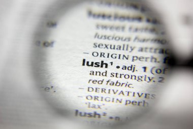 Sözlükteki Lush sözcüğü veya tümceciği.