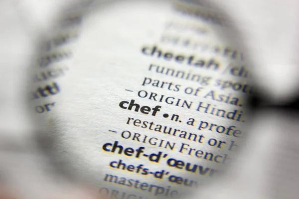 Słowo lub wyrażenie Chef w słowniku. — Zdjęcie stockowe