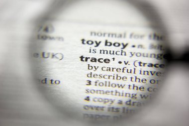 Sözlükte Trace sözcüğü veya cümlesi.