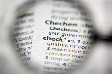 Sözlükte Denetleme sözcüğü veya tümceciği.