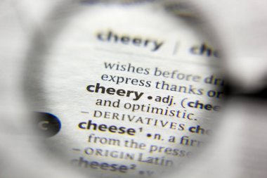 Sözlükte neşeli sözcük veya tümcecik.