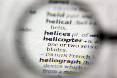 Sözlükteki helikopter sözcüğü veya deyimi.