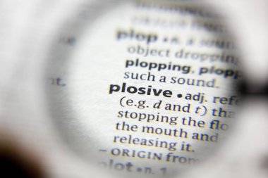 Sözlükteki sözcük veya sözcük Plosive.