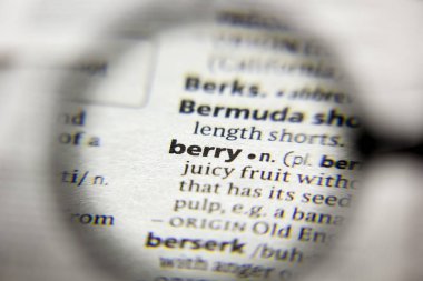 Sözlükte Berry sözcüğü veya tümceciği.