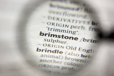 Sözlükteki Brimstone sözcüğü veya tümceciği.