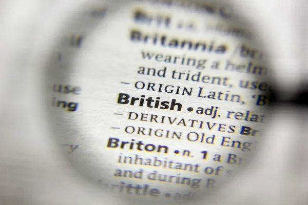 La palabra o frase británica en un diccionario . — Foto de Stock