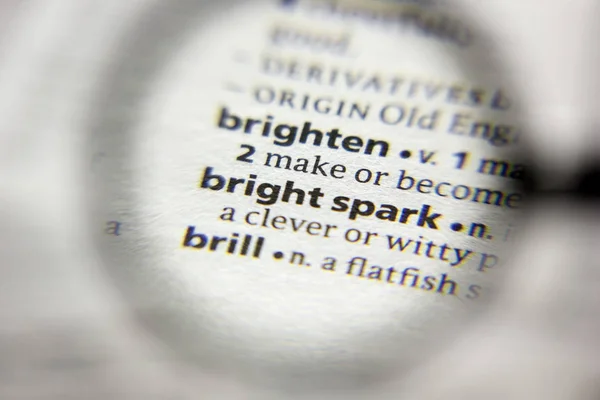 Kata atau frasa Bright percikan dalam kamus . — Stok Foto