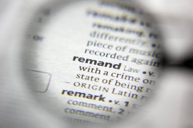 Sözlükte Remand sözcüğü veya tümceciği.