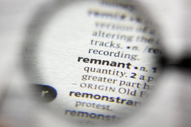 Sözlükte Kalıntı sözcüğü veya tümceciği.