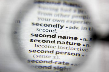 Sözlükteki sözcük veya ifade İkinci ad.