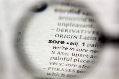 Sözlükteki Sore sözcüğü veya tümceciği.