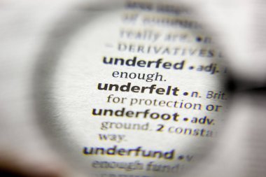 Sözlükte Underfelt sözcüğü veya tümceciği.