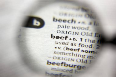 Sözlükteki sözcük veya sözcük Beef.