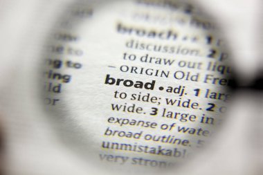Sözlükteki Geniş sözcük veya tümcecik.