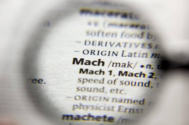 Sözlükteki Mach sözcüğü veya tümceciği.