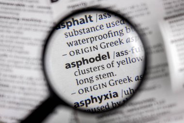 Sözlükteki asphodel sözcüğü veya tümceciği.