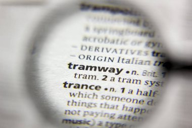 Sözlükte tramway sözcüğü veya tümceciği.