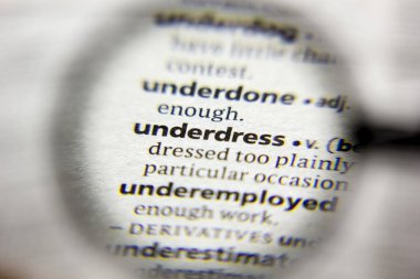 Sözlükte yer alan sözcük veya deyim Underdress.