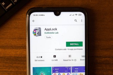 İvanovsk, Rusya-26 Haziran 2019: akıllı telefonun ekranında AppLock uygulaması.