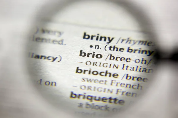 A palavra ou frase Brio em um dicionário . — Fotografia de Stock