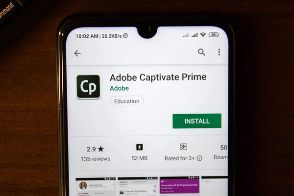 Ивановск, Россия - 07 июля 2019 года: приложение Adobe Caprivate Prime на дисплее смартфона или планшета. — стоковое фото