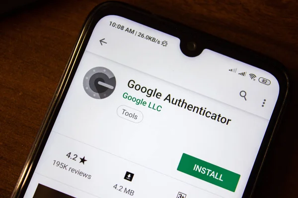 Ivanovsk, Russie - 07 juillet 2019 : Application Google Authenticator sur l'écran du smartphone ou de la tablette . — Photo