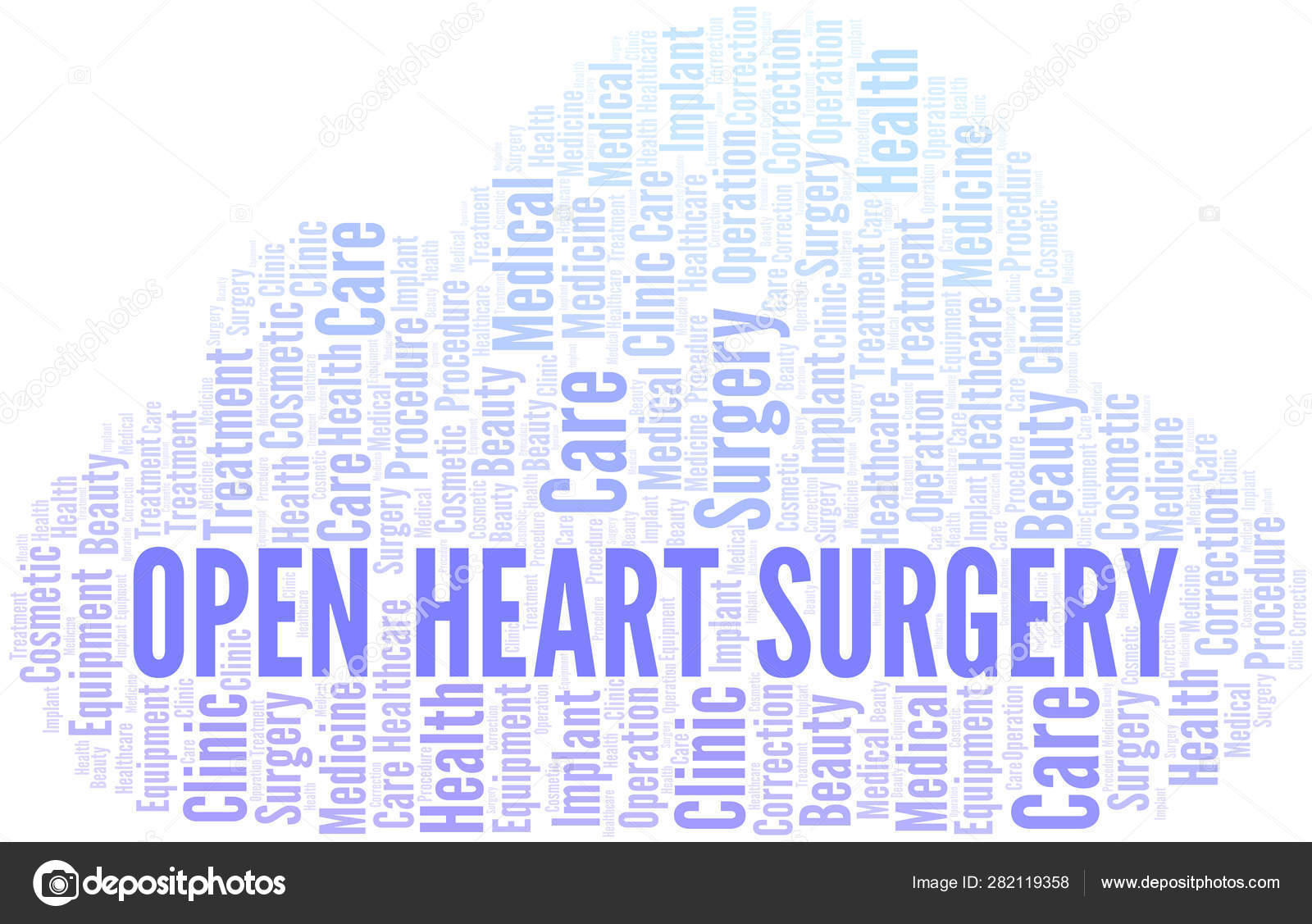 Open Heart Surgery Word Cloud Vector Made With Text Only Stock