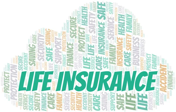 Assicurazione sulla vita parola vettore nuvola fatta con solo testo . — Vettoriale Stock