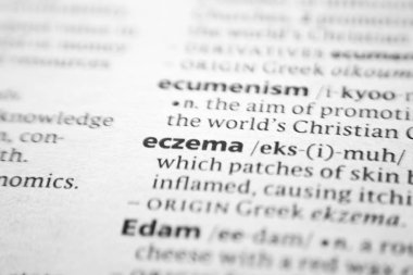 Sözlükte Kelime veya ifade Egzama.