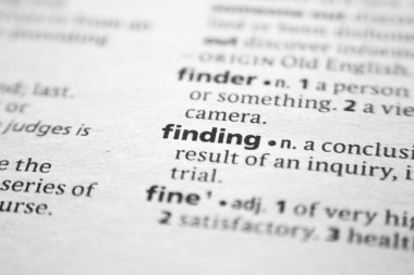 Sözlükte bulma sözcüğü veya tümceciği.