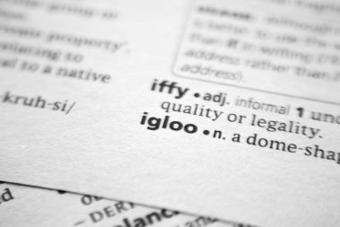 Sözlükteki sözcük veya deyim Igloo.