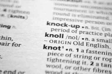 Sözlükteki sözcük veya tümcecik Knoll.