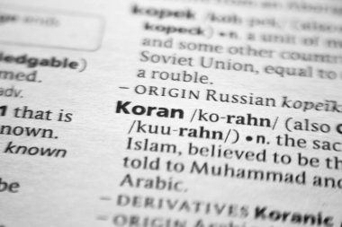 Sözlükte Kelime veya kelime Kuran.