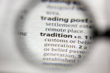 Sözlükte gelenek sözcüğü veya deyimi.