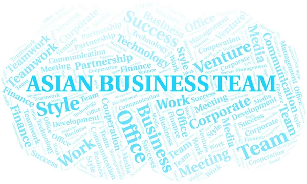 Asian Business Team nuage de mots. Collage réalisé uniquement avec du texte . — Image vectorielle