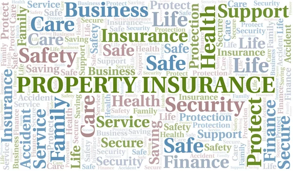 Property Insurance word cloud vector made with text only. — Stock Vector