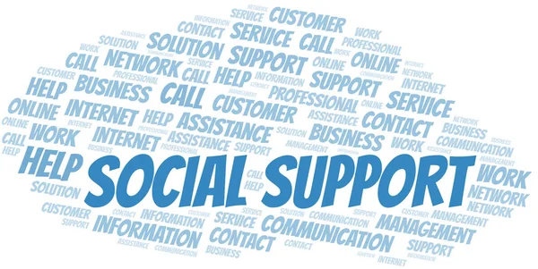 Social Support palabra nube vector hecho con texto solamente . — Vector de stock