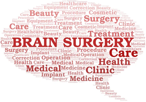 Cirurgia cerebral vetor de nuvem de palavras feito apenas com texto . — Vetor de Stock