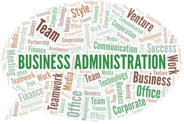 Business Administration word cloud. Collage hecho solo con texto . — Vector de stock