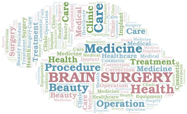 Cirurgia cerebral vetor de nuvem de palavras feito apenas com texto . — Vetor de Stock