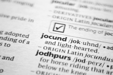 Sözlükte Kelime veya ifade Jocund.